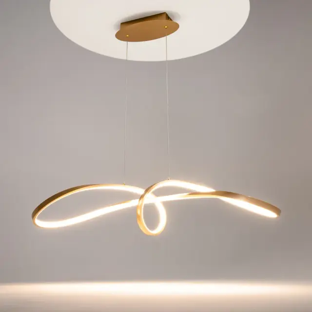 Подвесной светильник Maytoni CURVE — золотой, ракурс 3