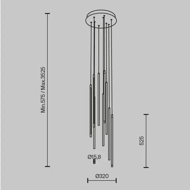 Подвесной светильник Maytoni LIGHT STICK — латунь, ракурс 5