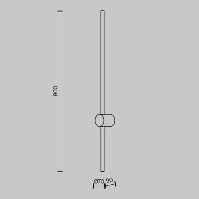 Накладное бра Maytoni LIGHT STICK — черный, ракурс 2