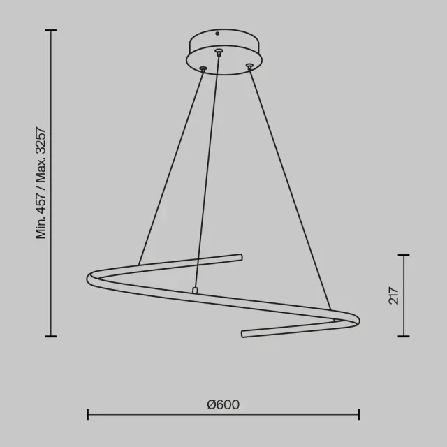 Подвесной светильник Maytoni CURVE — белый, ракурс 7