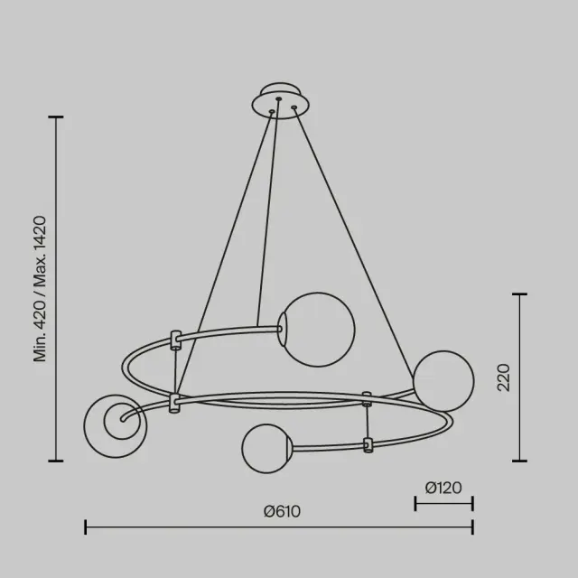 Подвесная люстра Maytoni BALANCE — белый, ракурс 5