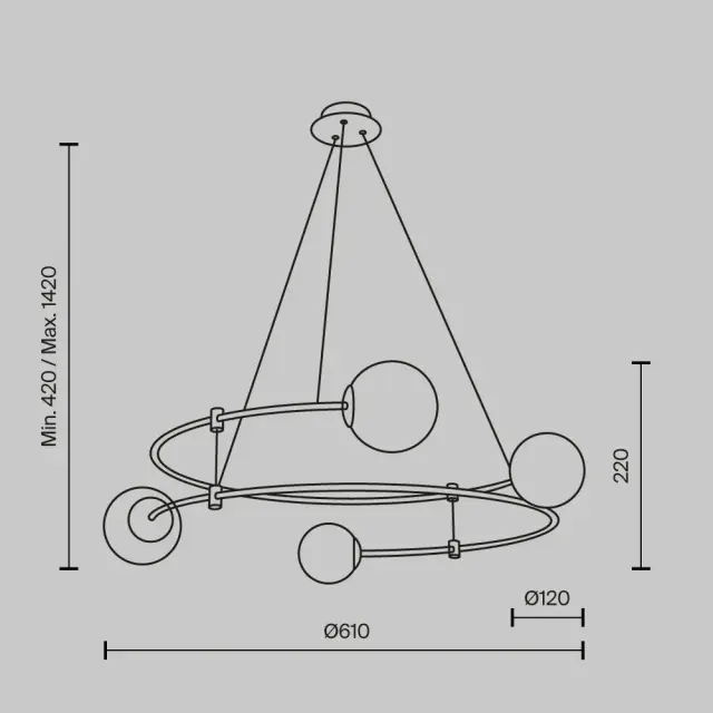Подвесная люстра Maytoni BALANCE — белый, ракурс 5