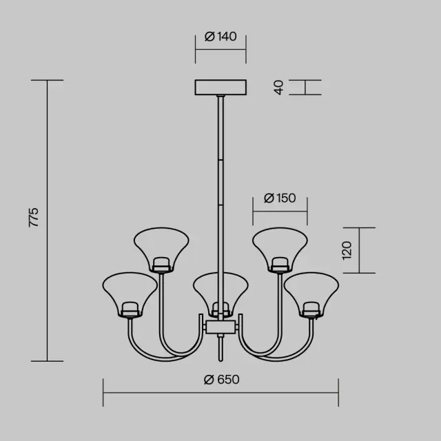 Потолочная люстра Maytoni DYNASTY — янтарный, ракурс 10