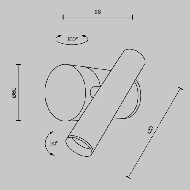 Бра Maytoni UTILITY — никель, ракурс 10