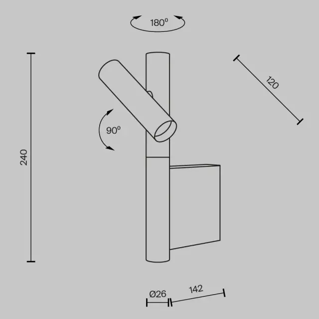 Бра Maytoni UTILITY — никель, ракурс 10