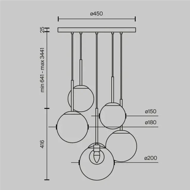 Подвесной светильник Maytoni BASIC FORM — прозрачный, ракурс 4