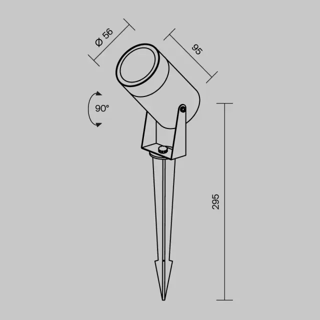 Уличный светильник Maytoni SCOPE — черный, ракурс 7
