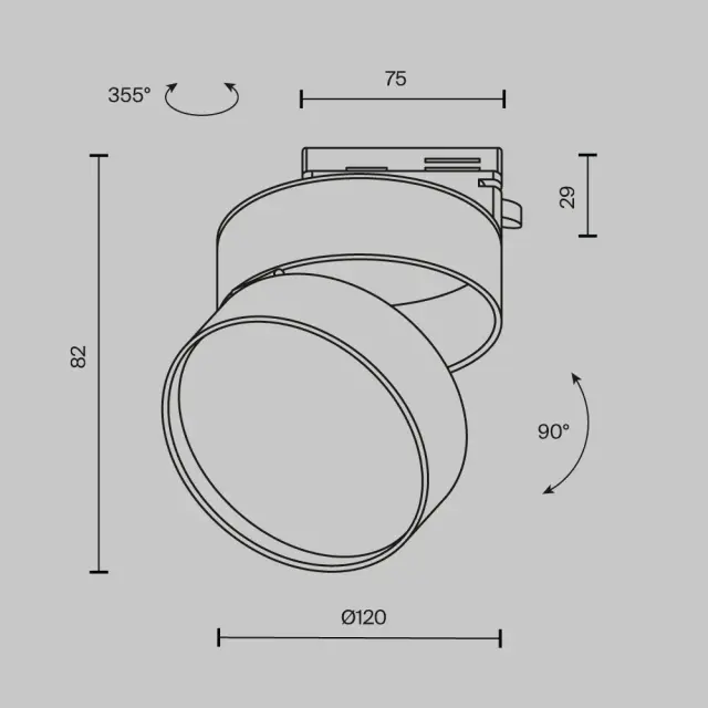 Трековый светильник Maytoni ONDA — однофазные, белый, ракурс 8