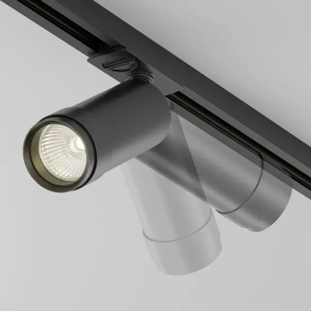Трековый светильник Maytoni FOCUS ZOOM — однофазные, черный, ракурс 3