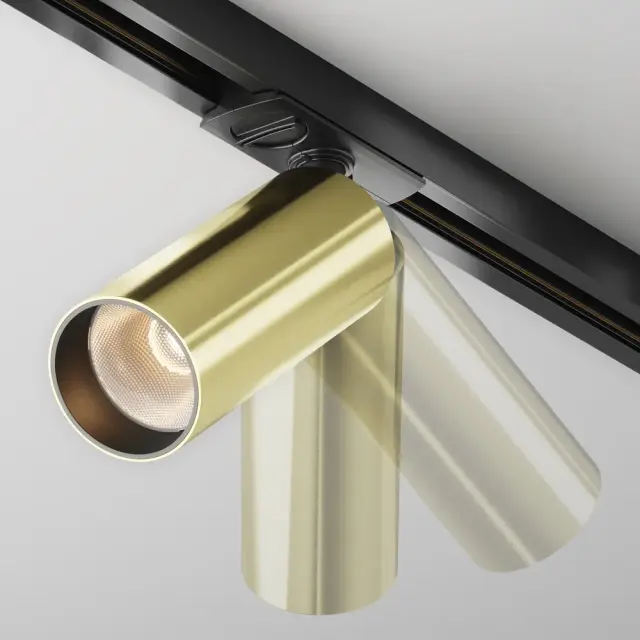 Трековый светильник Maytoni FOCUS LED — однофазные, латунь, ракурс 2