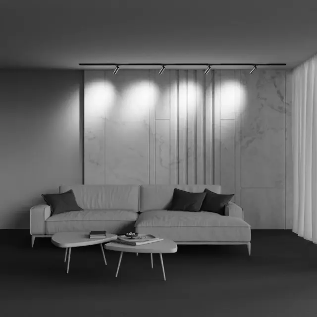 Трековый светильник Maytoni FOCUS LED — однофазные, латунь, ракурс 7