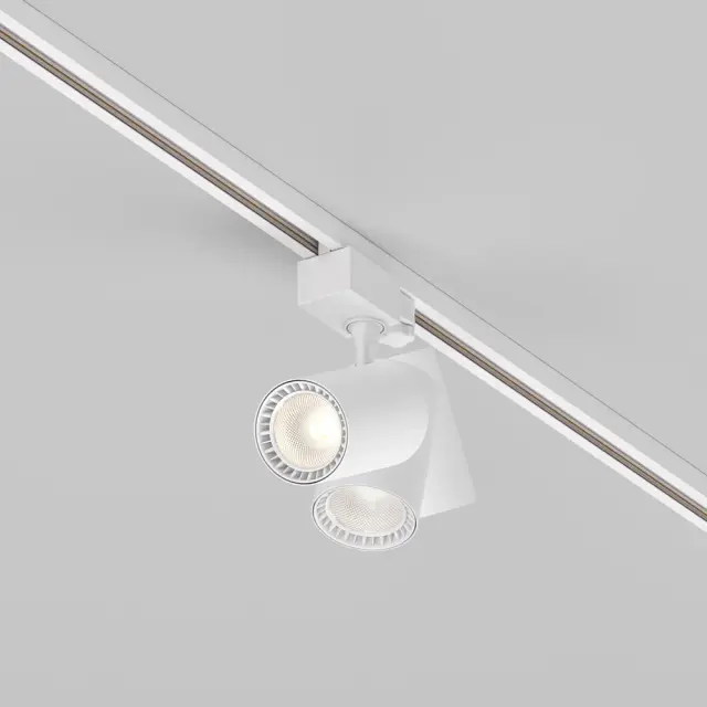 Трековый светильник Maytoni VUORO TRINITY — трехфазные, белый, ракурс 2