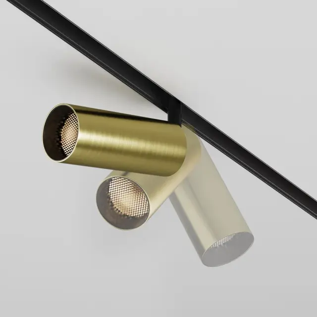 Трековый светильник Maytoni FOCUS LED — магнитные, латунь, ракурс 3