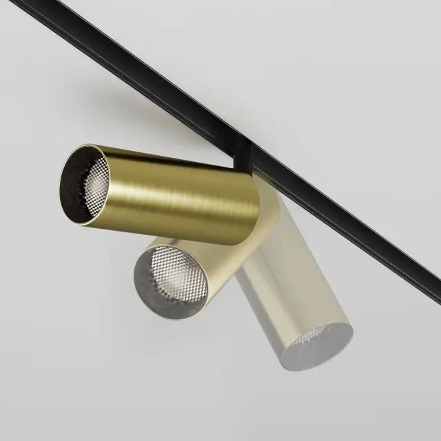 Трековый светильник Maytoni FOCUS LED — магнитные, латунь, ракурс 3