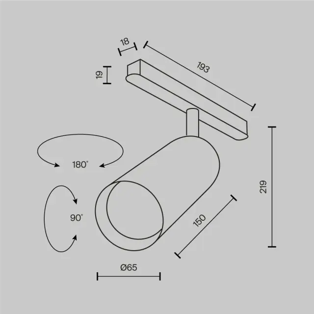 Трековый светильник Maytoni FOCUS LED — магнитные, черный, ракурс 9