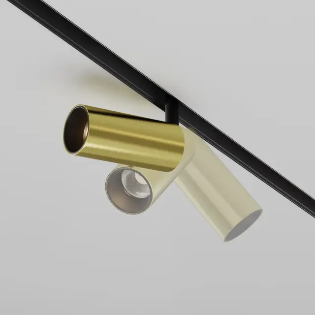 Трековый светильник Maytoni FOCUS LED — магнитные, латунь, ракурс 3