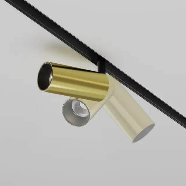 Трековый светильник Maytoni FOCUS LED — магнитные, латунь, ракурс 3