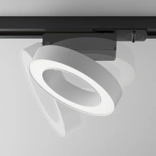 Трековый светильник Maytoni RIM UNITY — однофазные, белый, ракурс 3