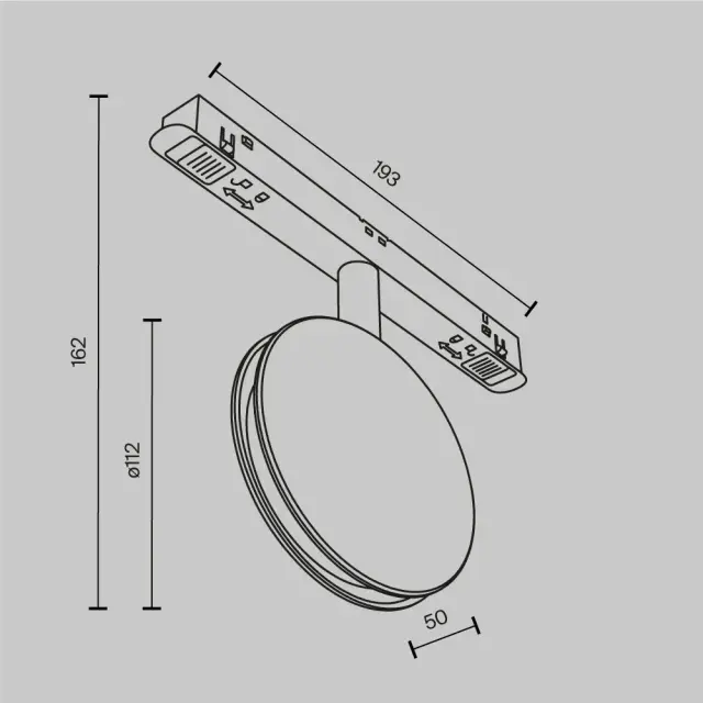 Трековый светильник Maytoni OUTLINE — магнитные, черный, ракурс 10