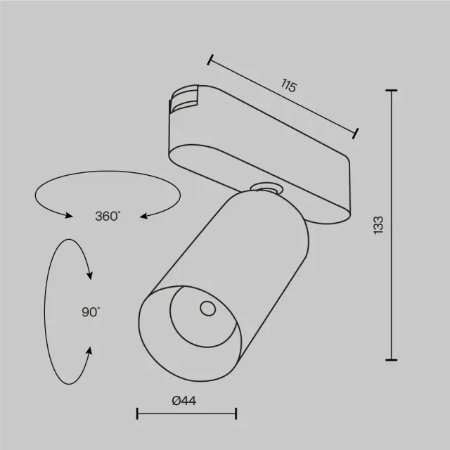 Трековый светильник Maytoni MAGNETIC TRACK SYSTEM RADITY — магнитные, белый, ракурс 8