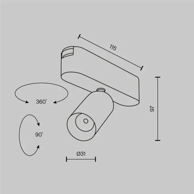 Трековый светильник Maytoni MAGNETIC TRACK SYSTEM RADITY — магнитные, белый, ракурс 8