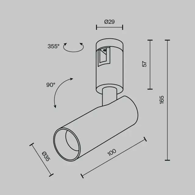 Трековый светильник Maytoni FOCUS LED — магнитные, никель, ракурс 8