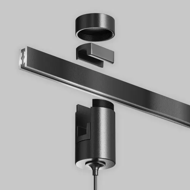 Трековый светильник Maytoni FOCUS LED — магнитные, черный, ракурс 3