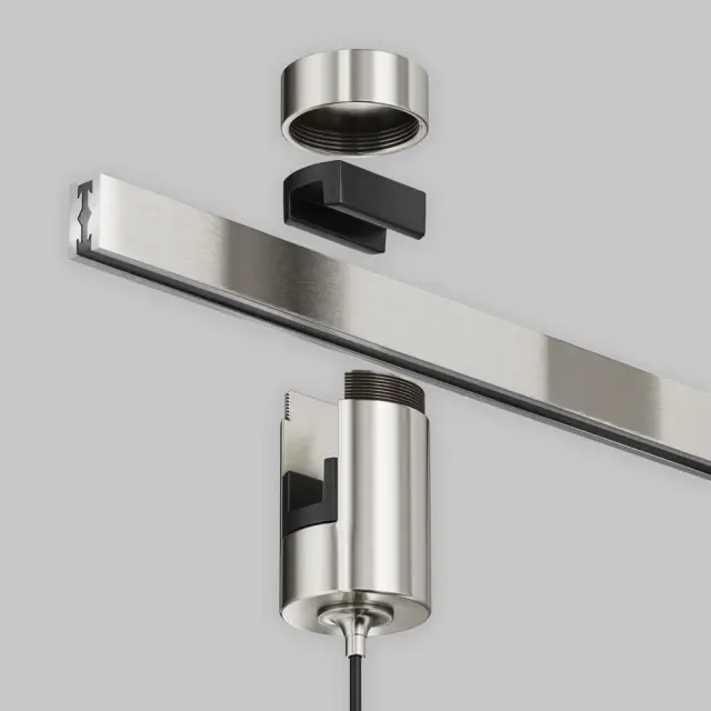 Трековый светильник Maytoni FOCUS LED — магнитные, никель, ракурс 3