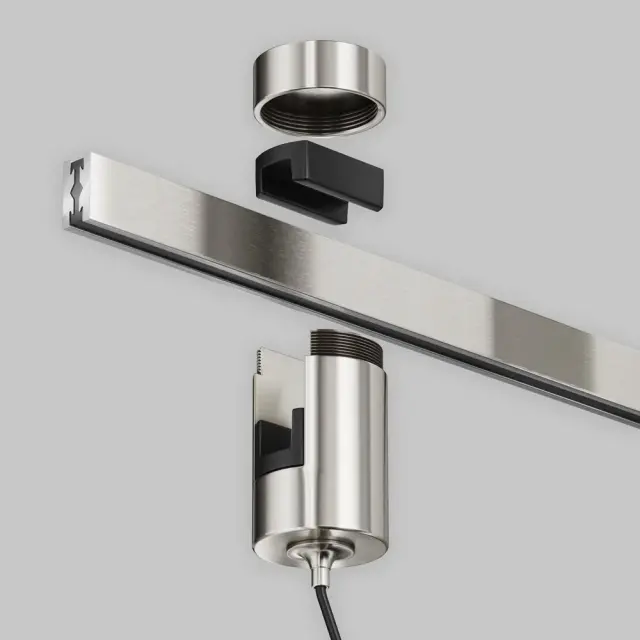 Трековый светильник Maytoni FOCUS LED — магнитные, никель, ракурс 3