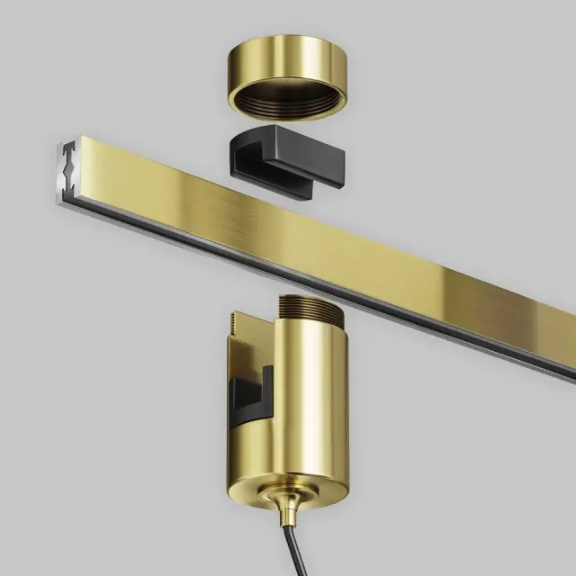 Трековый светильник Maytoni FOCUS LED — магнитные, латунь, ракурс 3