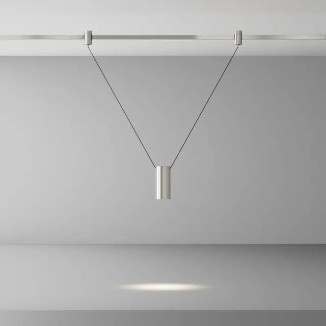 Трековый светильник Maytoni FOCUS LED — магнитные, никель, ракурс 4