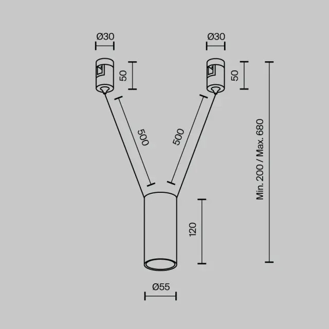 Трековый светильник Maytoni FOCUS LED — магнитные, никель, ракурс 8