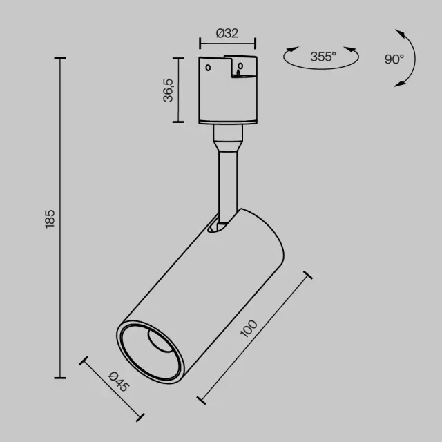 Трековый светильник Maytoni FOCUS LED — магнитные, черный, ракурс 8