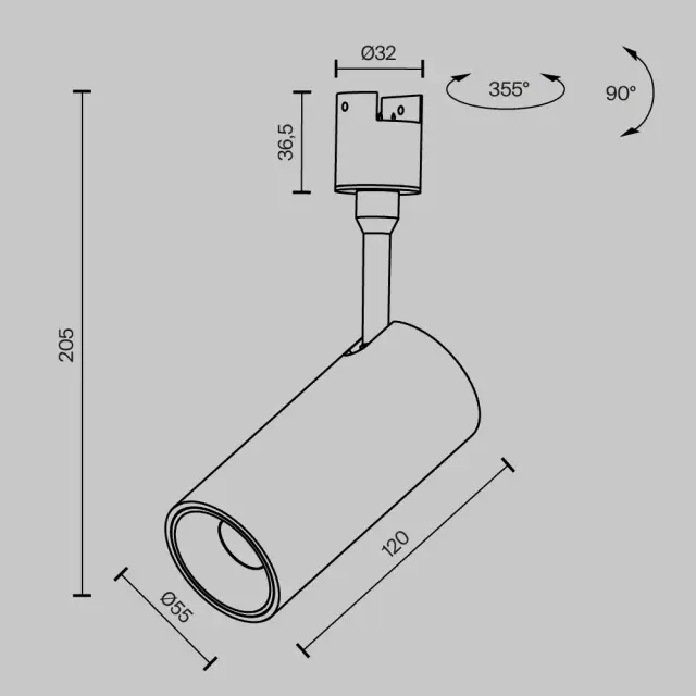 Трековый светильник Maytoni FOCUS LED — магнитные, черный, ракурс 8