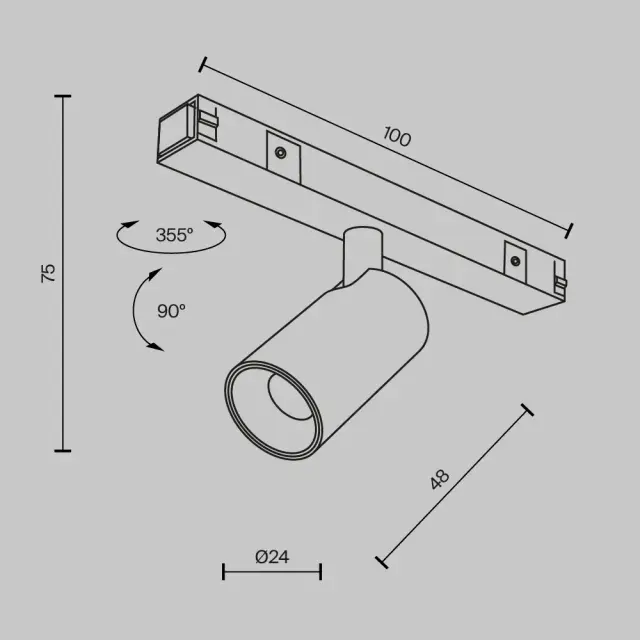 Трековый светильник Maytoni FOCUS LED — магнитные, черный, ракурс 9