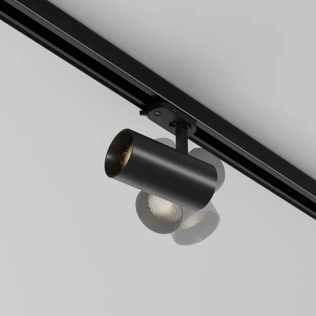 Трековый светильник Maytoni FOCUS LED — трехфазные, черный, ракурс 2