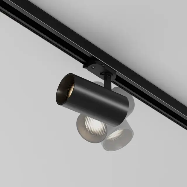 Трековый светильник Maytoni FOCUS LED — трехфазные, черный, ракурс 2