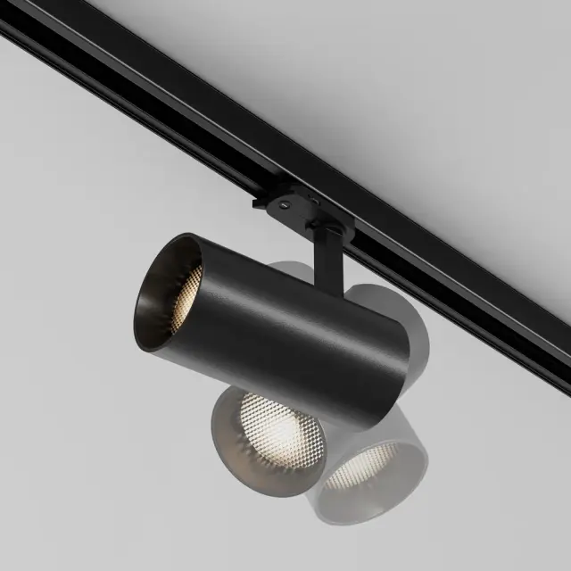 Трековый светильник Maytoni FOCUS LED — трехфазные, черный, ракурс 2