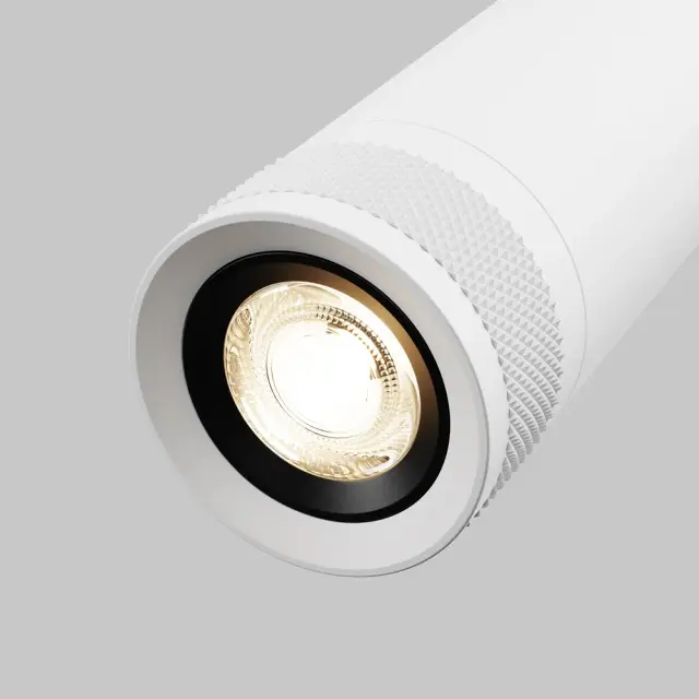 Трековый светильник Maytoni FOCUS ZOOM — трехфазные, белый, ракурс 3