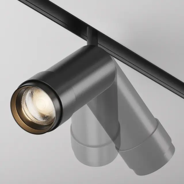 Трековый светильник Maytoni FOCUS ZOOM — магнитные, черный, ракурс 3
