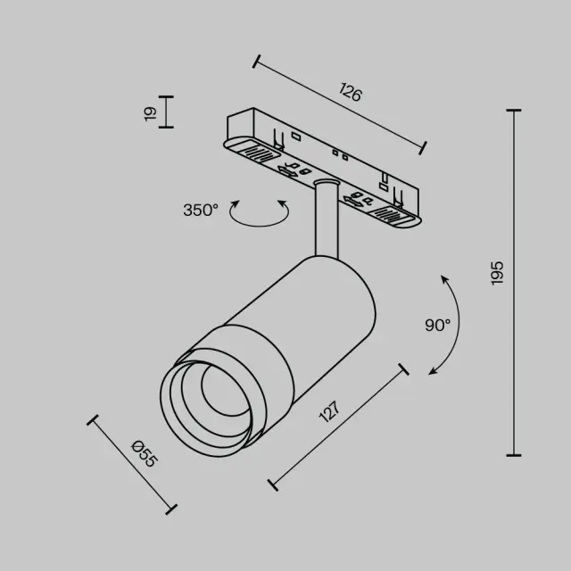 Трековый светильник Maytoni FOCUS ZOOM — магнитные, белый, ракурс 8