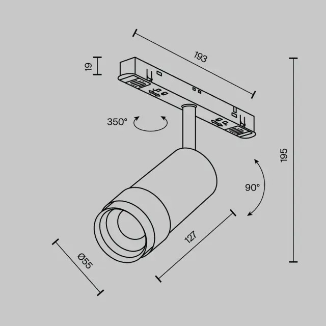 Трековый светильник Maytoni FOCUS ZOOM — магнитные, белый, ракурс 8