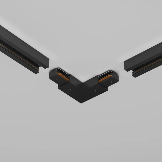 Коннектор Maytoni ACCESSORIES FOR TRACKS UNITY — однофазные, черный, ракурс 2