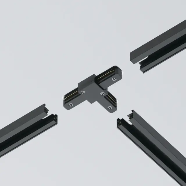 Ввод питания Maytoni ACCESSORIES FOR TRACKS — однофазные, черный, ракурс 3