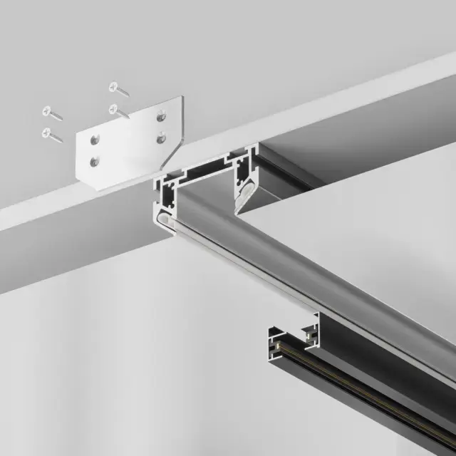 Комплектующая Maytoni SINGLE PHASE TRACK SYSTEM UNITY — однофазные, серебряный, ракурс 3