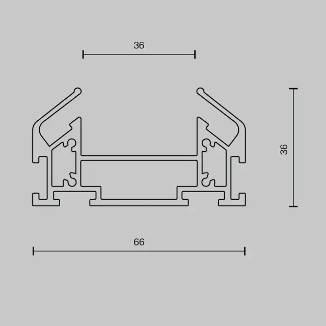 Комплектующая Maytoni SINGLE PHASE TRACK SYSTEM UNITY — однофазные, серебряный, ракурс 6