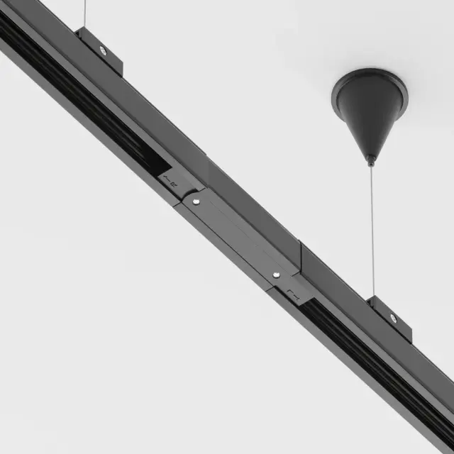 Коннектор Maytoni 3 PHASE TRACK SYSTEM — трехфазные, черный, ракурс 3