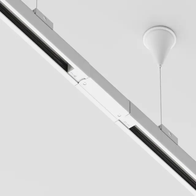 Коннектор Maytoni 3 PHASE TRACK SYSTEM — трехфазные, белый, ракурс 3