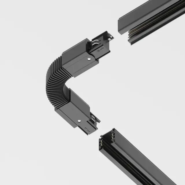 Коннектор Maytoni 3 PHASE TRACK SYSTEM — трехфазные, черный, ракурс 2