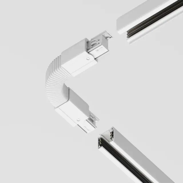 Коннектор Maytoni 3 PHASE TRACK SYSTEM — трехфазные, белый, ракурс 2